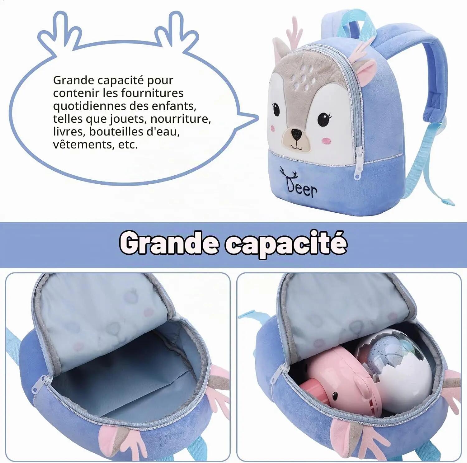 Mini-sac à dos pour enfants (maternelle) avec motifs d'animaux – Sac pour garçon 3/8