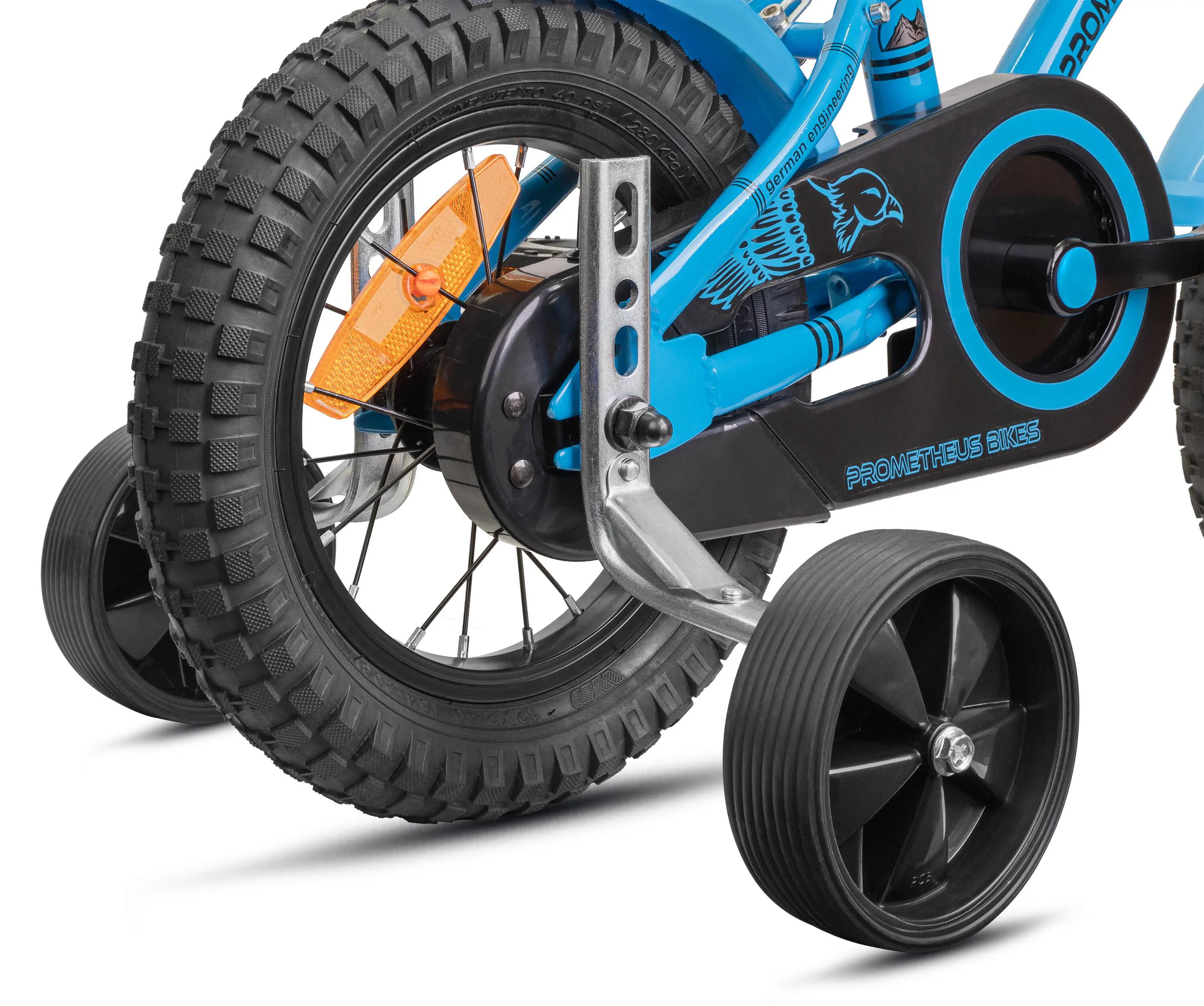 Ruedines bici infantil universales 12–18 pulgadas 135x40 mm engomados Negros 2/7