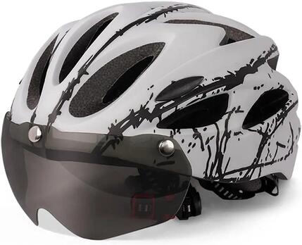 Casque de Vélo pour, Casque Trottinette Électrique Adulte avec Visière Magnétiqu