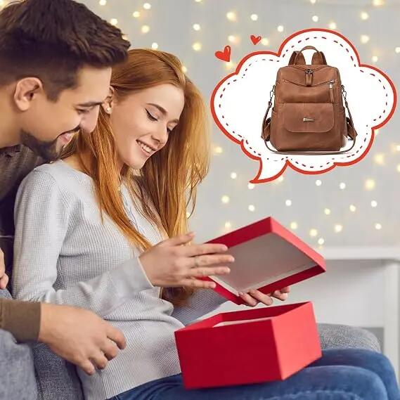 Sac à dos pour femme en similicuir (PU) – Élégant, léger et antivol – Modèle 2-e 7/7