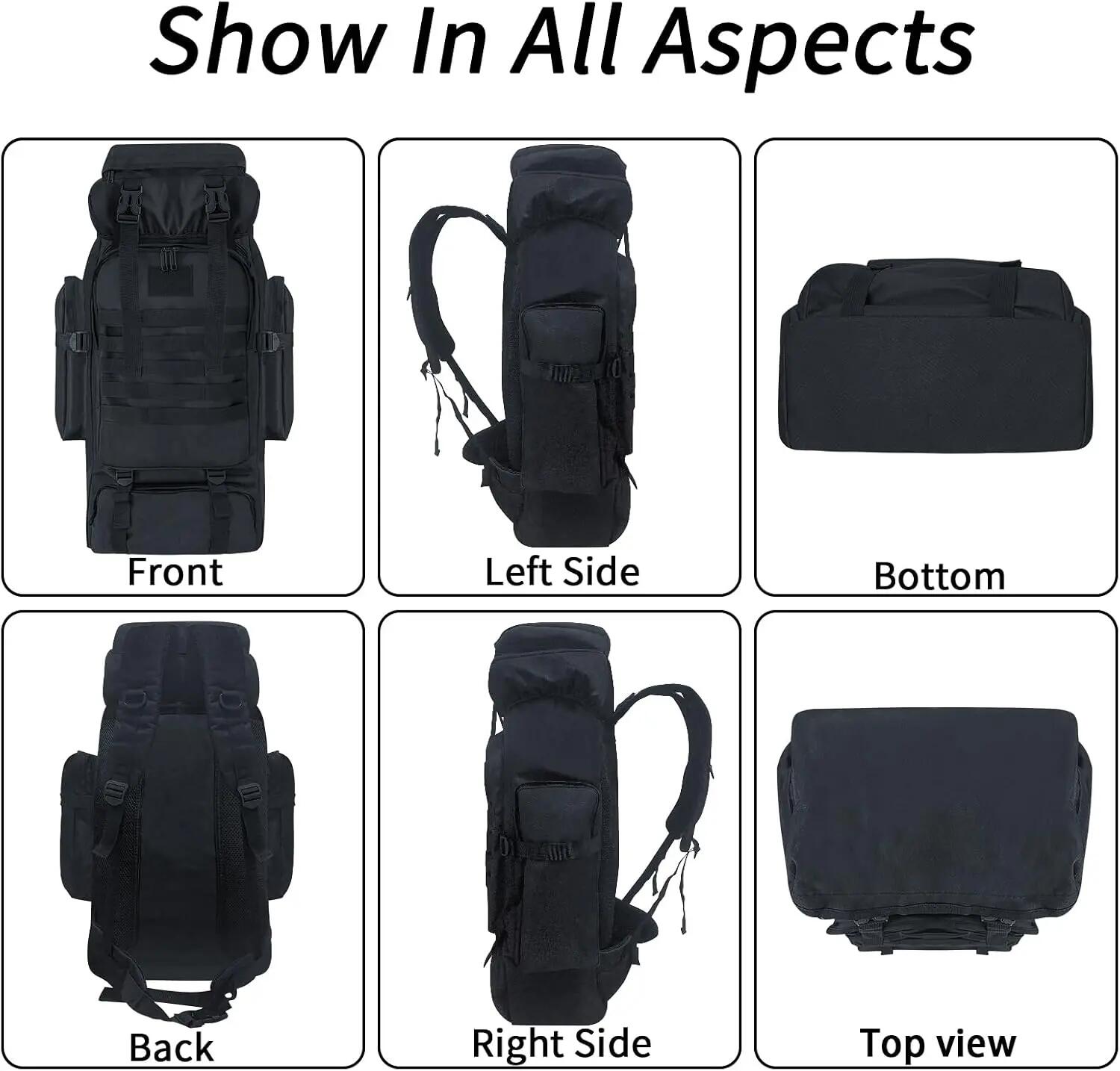 80L Extra Large Waterproof Hiking Backpack for Camping Climbing Trekking Outdoor 7/7