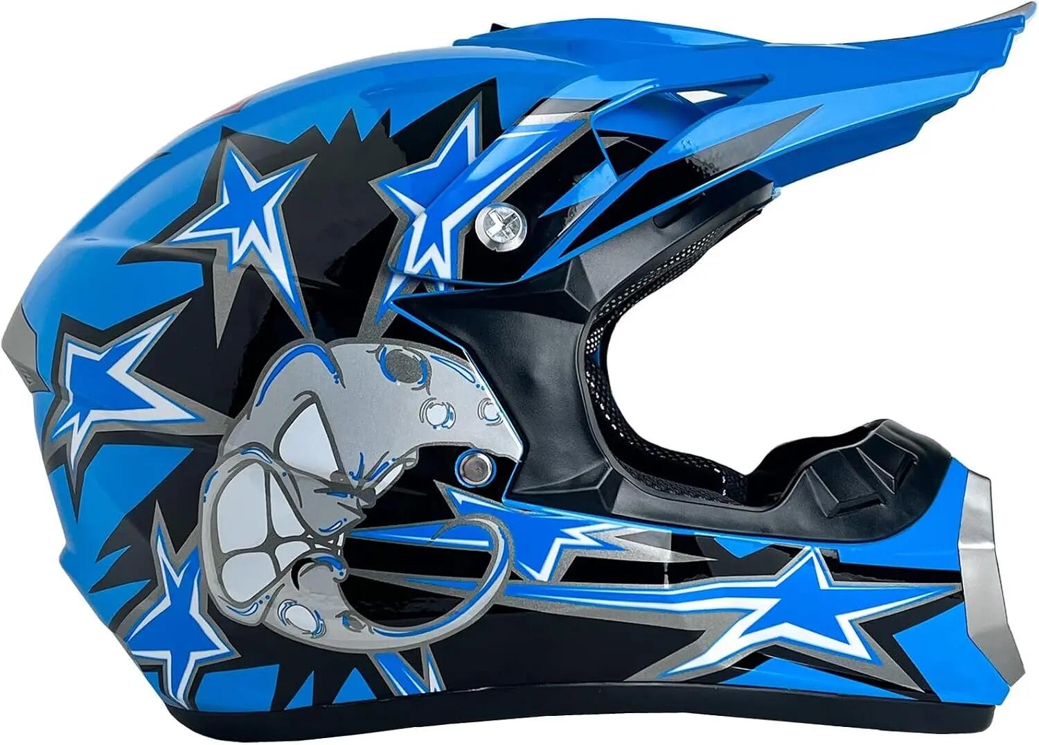 Casque Moto Enfant 7-14, Casque Moto Cross pour Les Adolescents Homme Protection 2/7