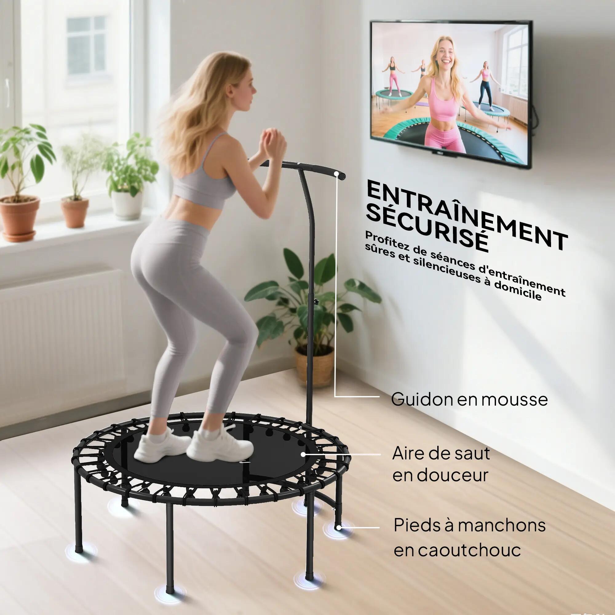 Trampoline de Fitness avec Cordes Élastiques, Poignée Réglable 5 Positions, Capa 8/9
