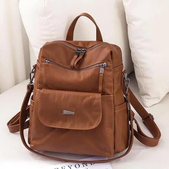 Sac à dos pour femme en similicuir (PU) – Élégant, léger et antivol – Modèle 2-e 4/7