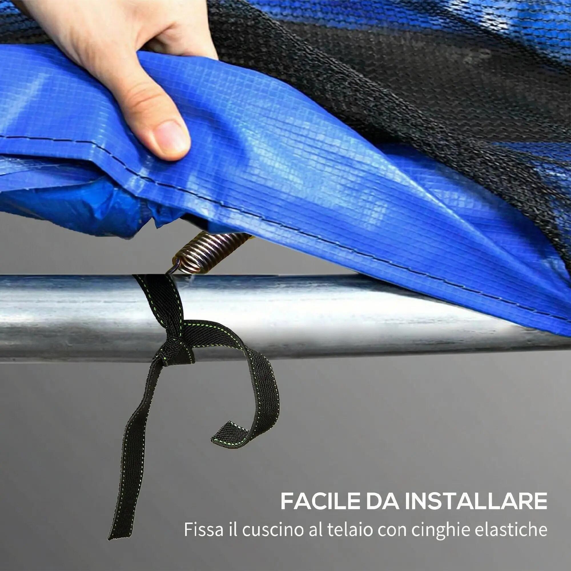 Housse de trampoline Ø244 x 30 cm, pliable et portable, en plastique, PE et mous 7/9