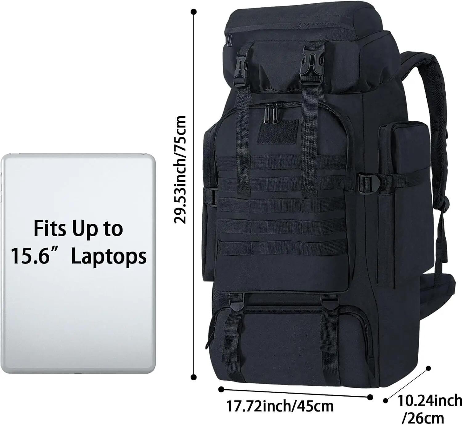 80L Extra Large Waterproof Hiking Backpack for Camping Climbing Trekking Outdoor 2/7