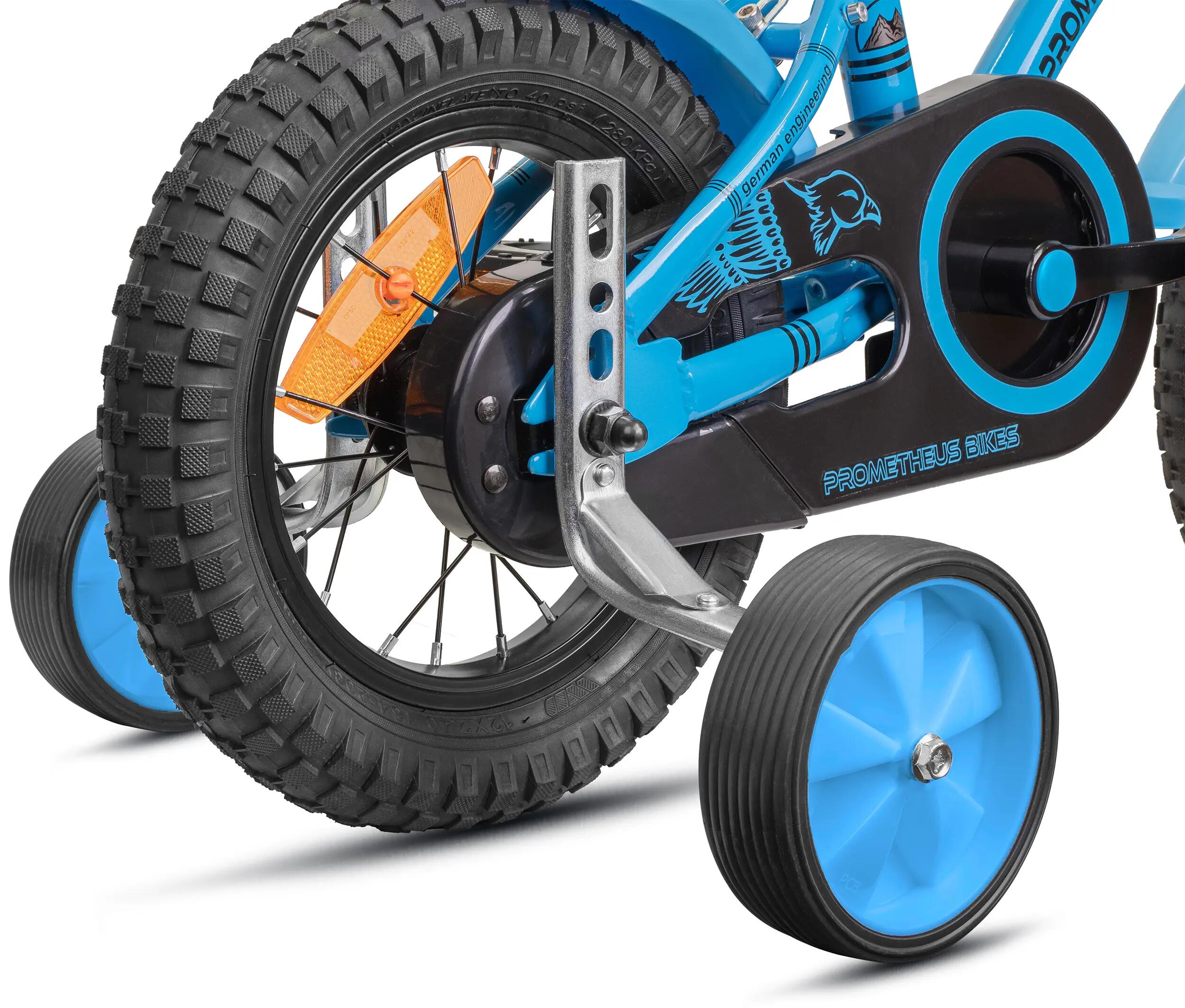 Ruedines bici infantil universales 12–18 pulgadas 135x40 mm engomados Azules 3/7