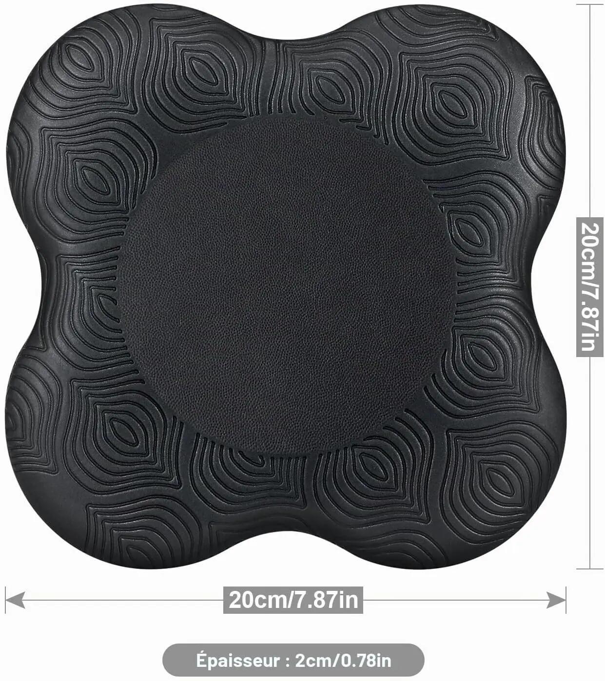 Coussinets de protection pour genoux de yoga, lot de 2, antidérapants, noirs, 20 2/7