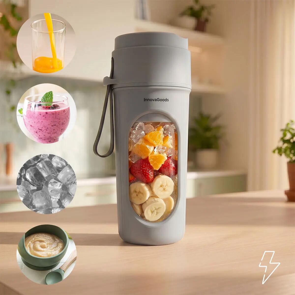 Blender à verre individuel rechargeable avec couvercle et paille InnovaGoods 5/5