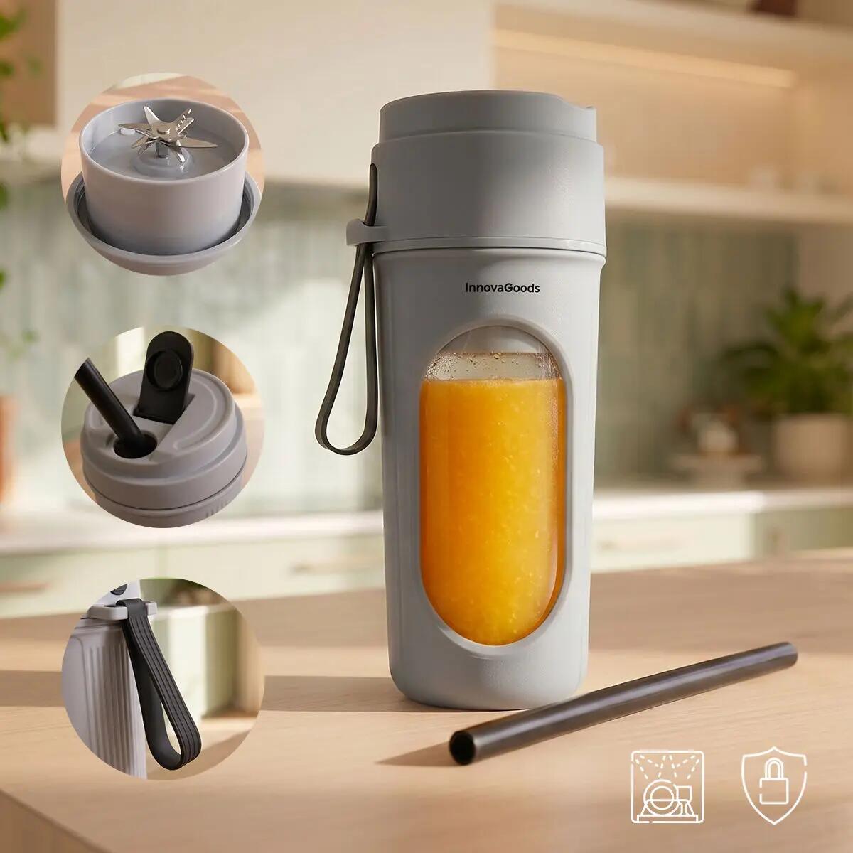 Blender à verre individuel rechargeable avec couvercle et paille InnovaGoods 4/5