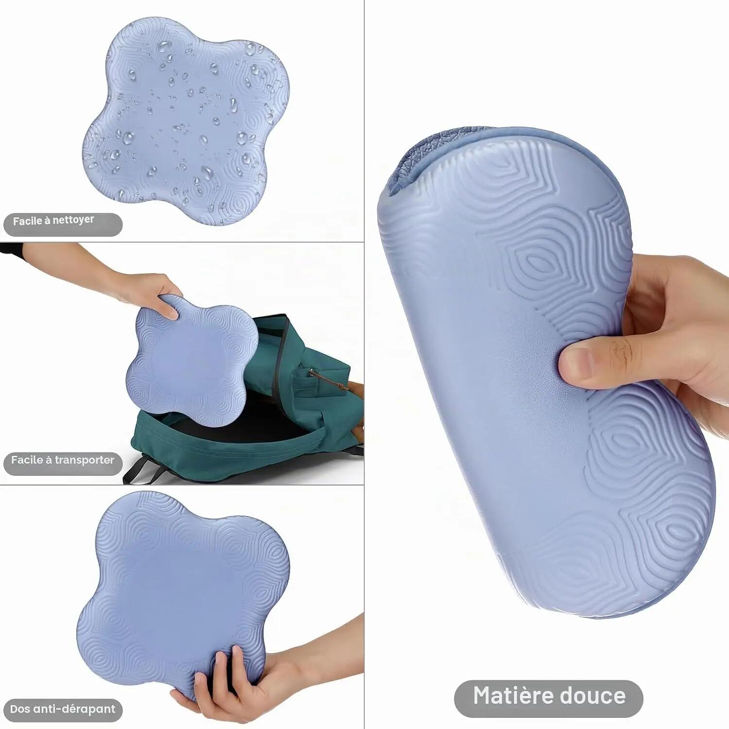 Coussinets de protection pour genoux de yoga, lot de 2, antidérapants, noirs, 20 3/7