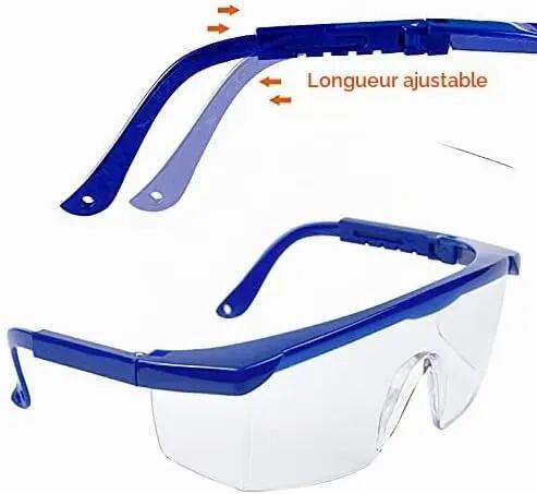 Lunettes de sécurité, lot de 3, montures bleues antibuée, protection UV 5/7