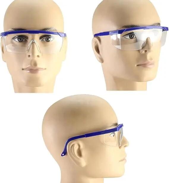 Lunettes de sécurité, lot de 3, montures bleues antibuée, protection UV 2/7