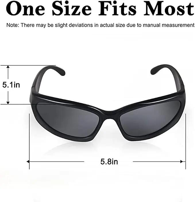 Lot de 3 lunettes de soleil de sport pour hommes et femmes, style Y2K, enveloppa 7/7