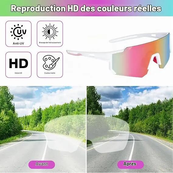 Lunettes de cyclisme polarisées UV400 et coupe-vent pour hommes et femmes – Idéa 6/7