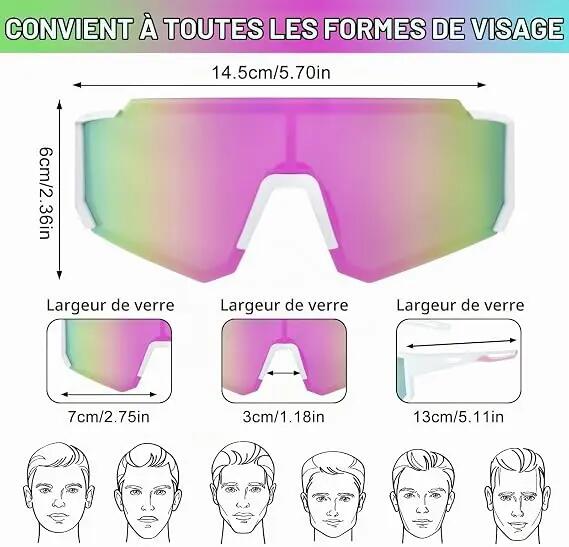 Lunettes de cyclisme polarisées UV400 et coupe-vent pour hommes et femmes – Idéa 2/7