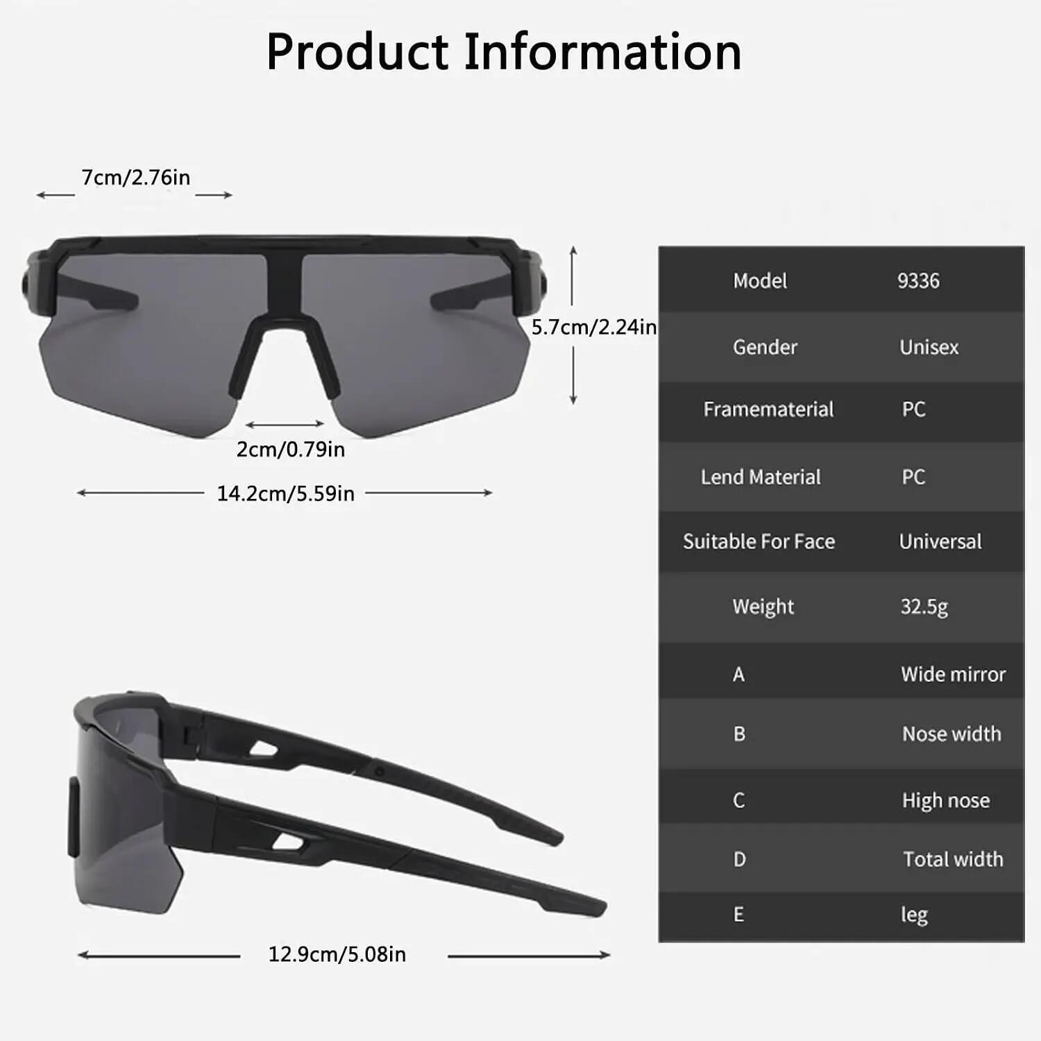 Lunettes de soleil polarisées de sport pour hommes et femmes, protection UV400, 2/7