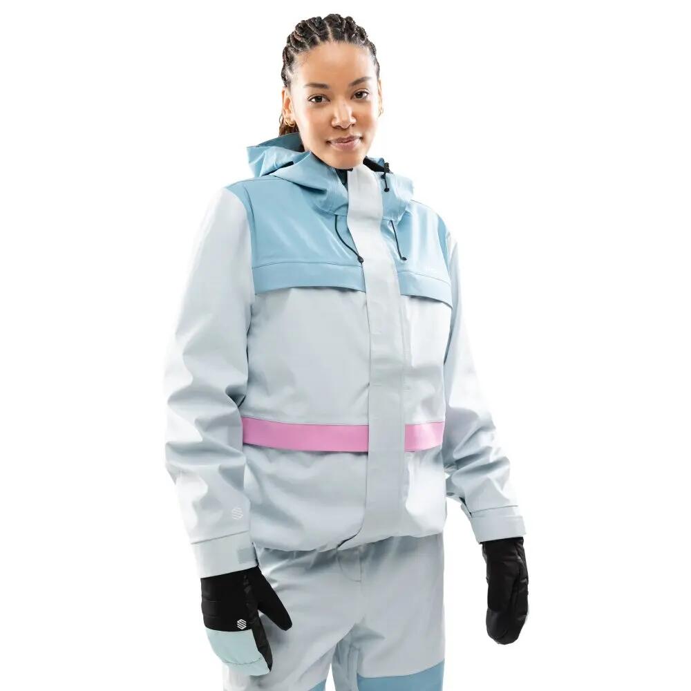 Women ’s oversized snowboard jacket W8-W Yuki Light Blue Blue