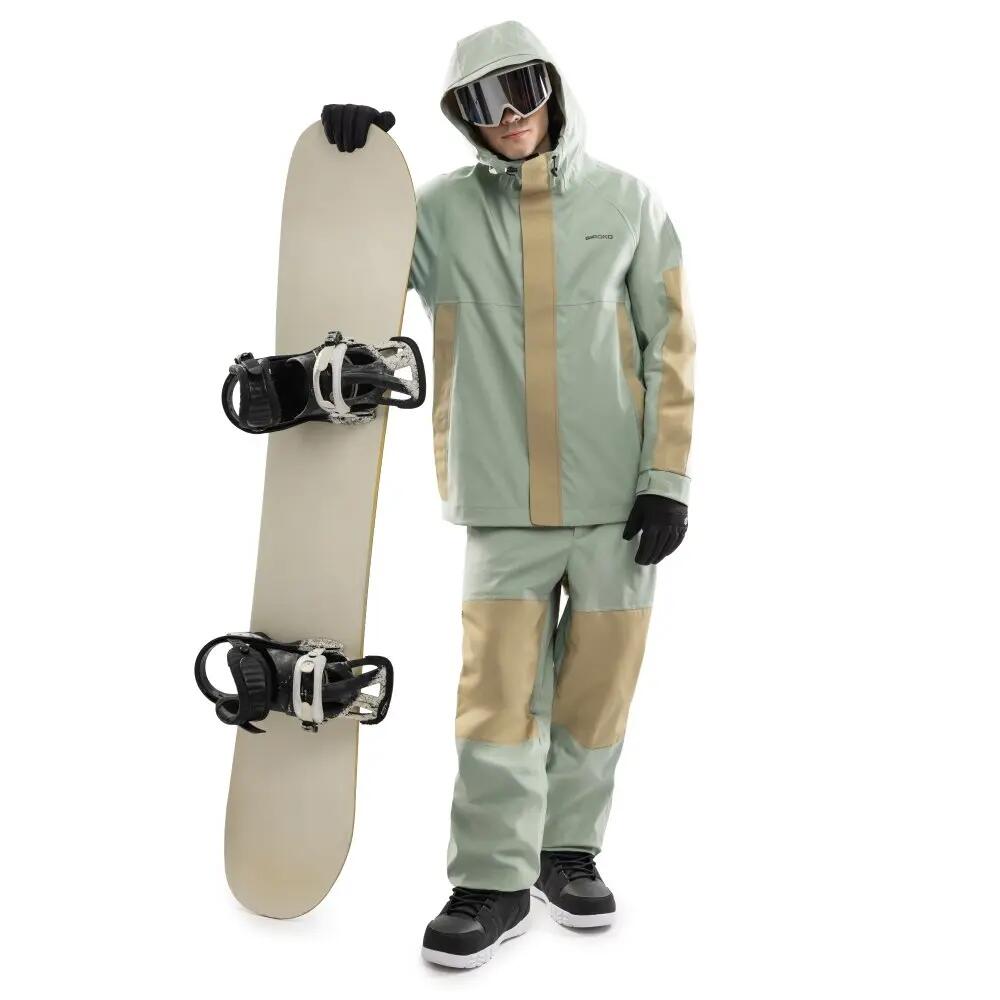 Casaco de snowboard oversized para homem W8 Yuki Olive Green Verde 3/8