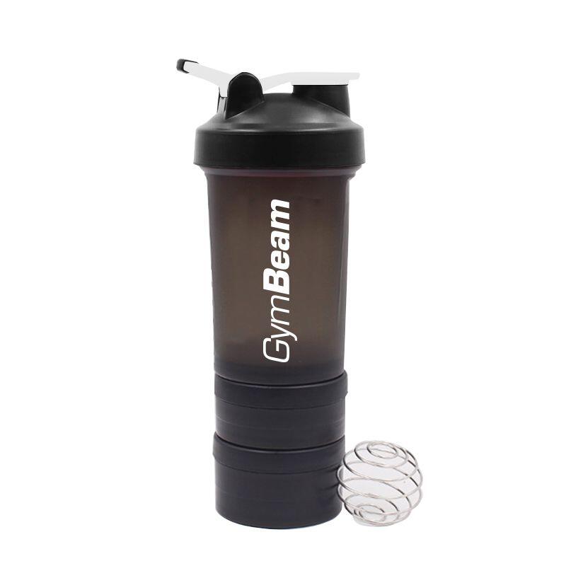 Szejker GymBeam Multi-Storage Blend Bottle Black White 600 ml wielopoziomowy