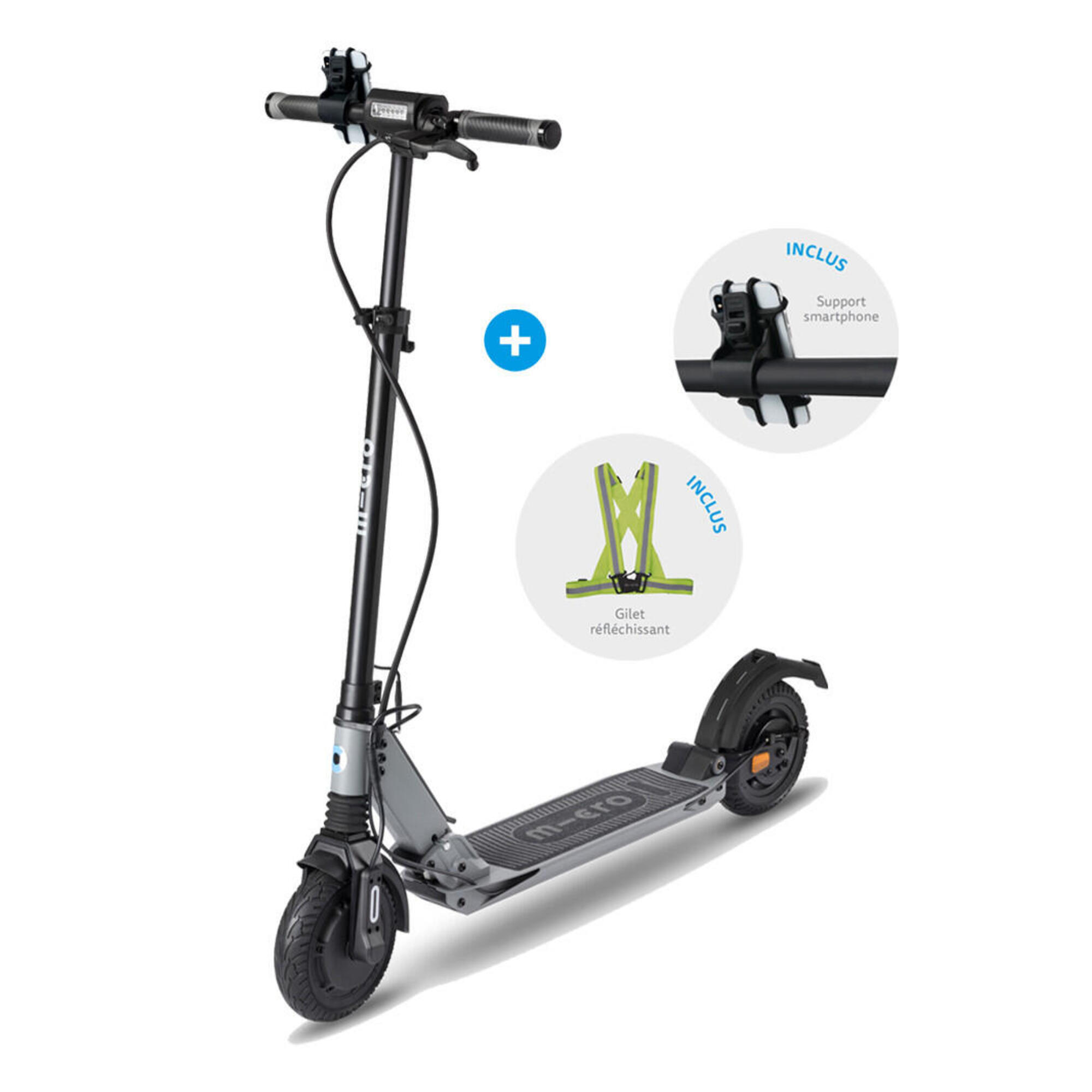 Trottinette électrique Micro Merlin gris & noir