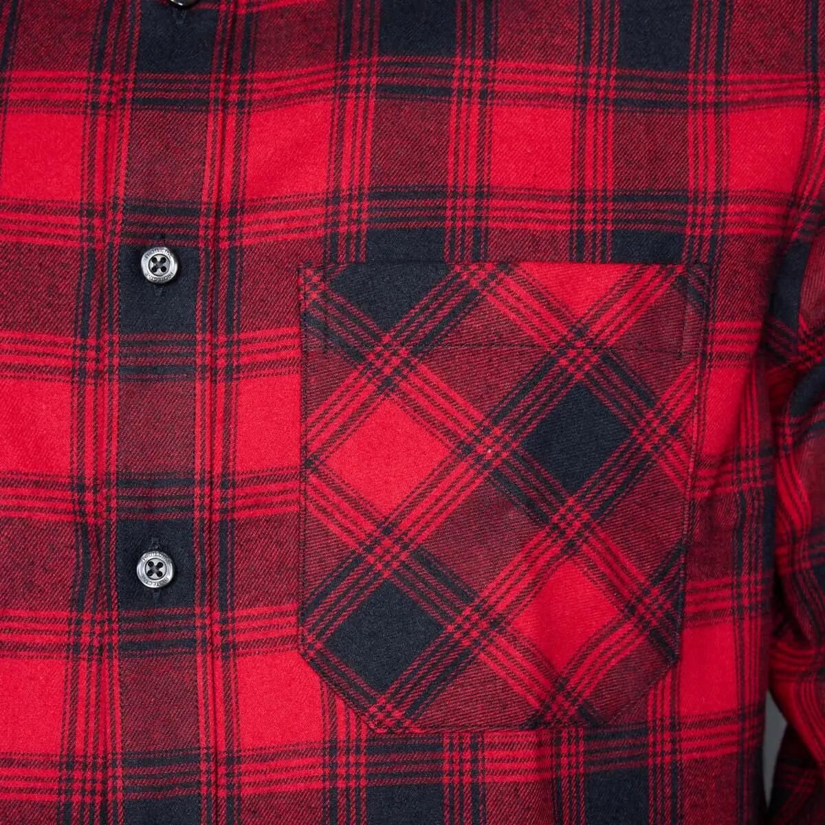 Chemise en flanelle décontractée pour hommes P - R.O.D Checker rouge à carreaux 6/15