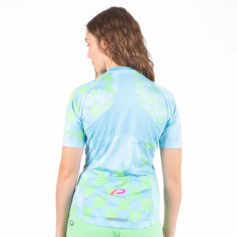 Fietsshirt korte mouw fiets P-Blueberry 2/15