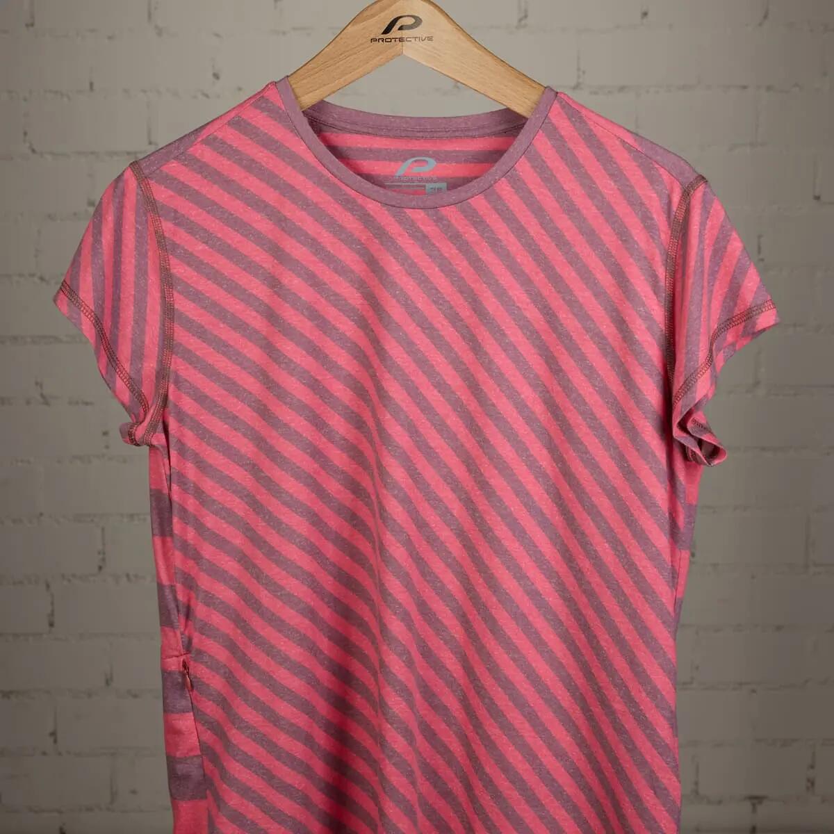 Damen Kurzarmshirt P-Green Grass W flieder - Bike&Active 8/15