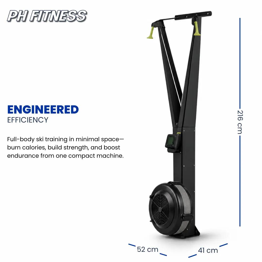 Máquina de esqui com resistência ao ar e LCD para HIIT e Hyrox 7/9