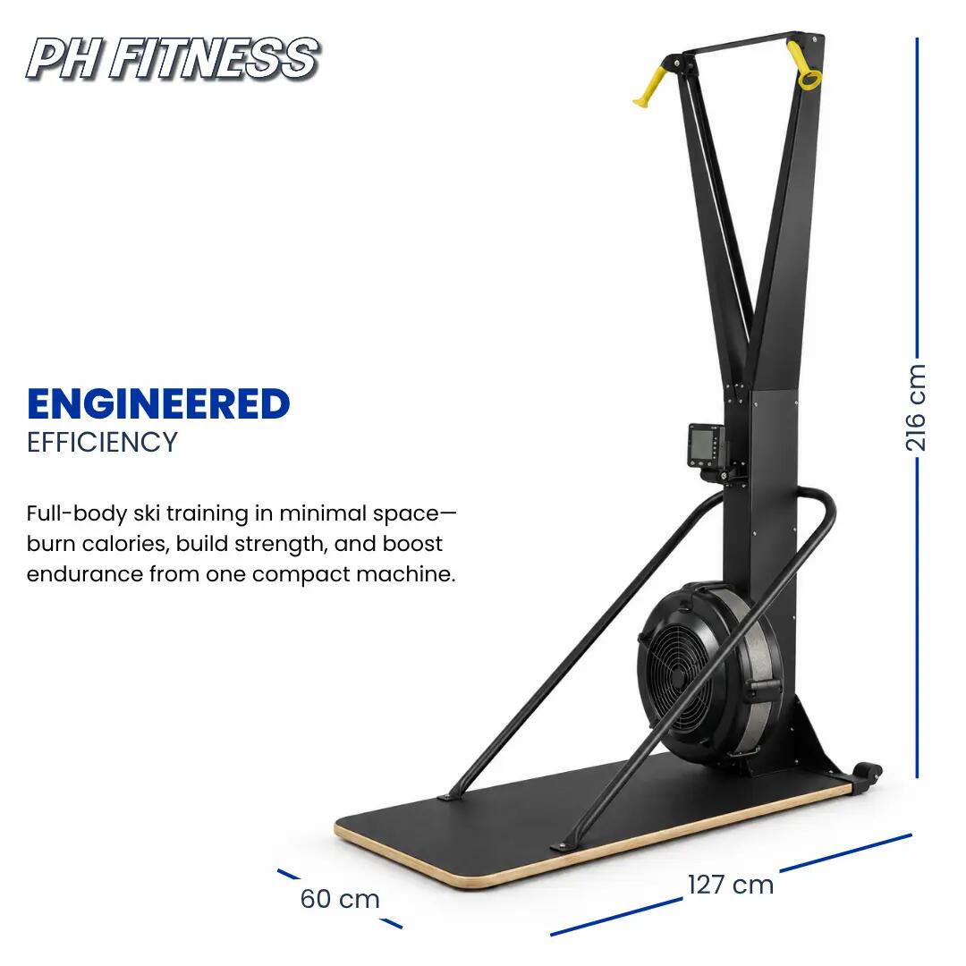 Máquina de esqui com resistência ao ar e LCD para HIIT e Hyrox 6/9