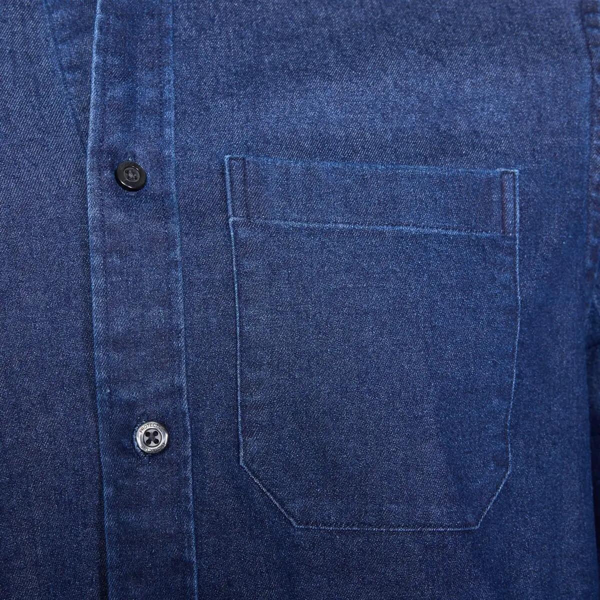 Klassisches legeres Herren Jeanshemd P-BLUE JEAN in darkblue Denim. 6/15