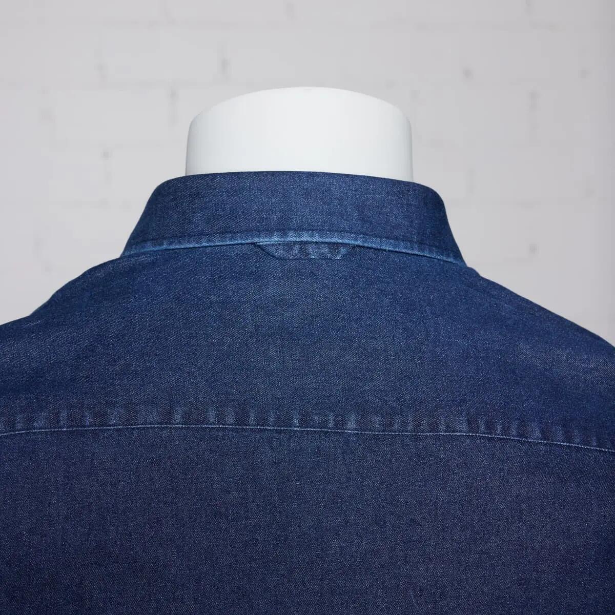 Klassisches legeres Herren Jeanshemd P-BLUE JEAN in darkblue Denim. 5/15
