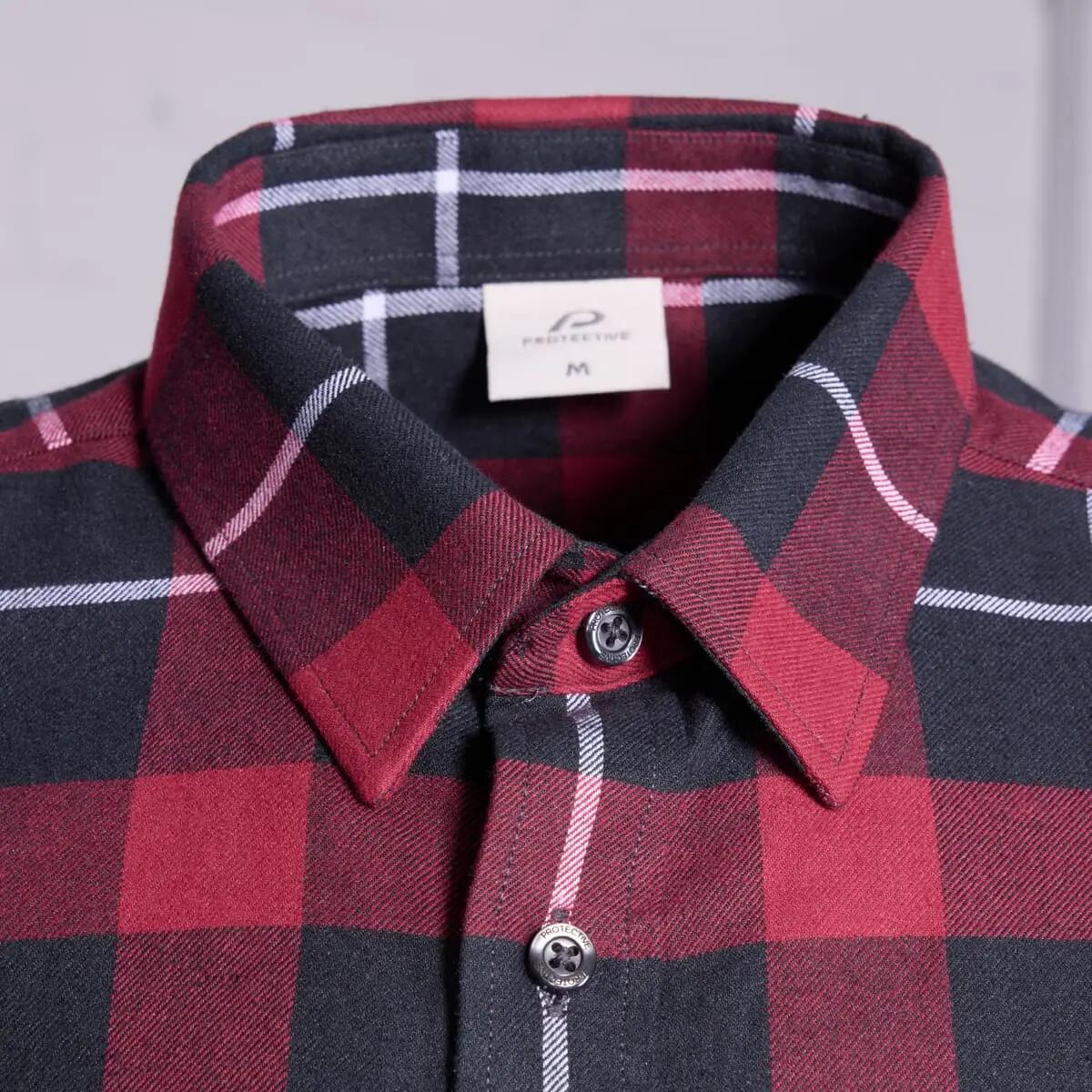 Casual flanellen herenoverhemd geruit, P - R.O.D zwart-root 4/15