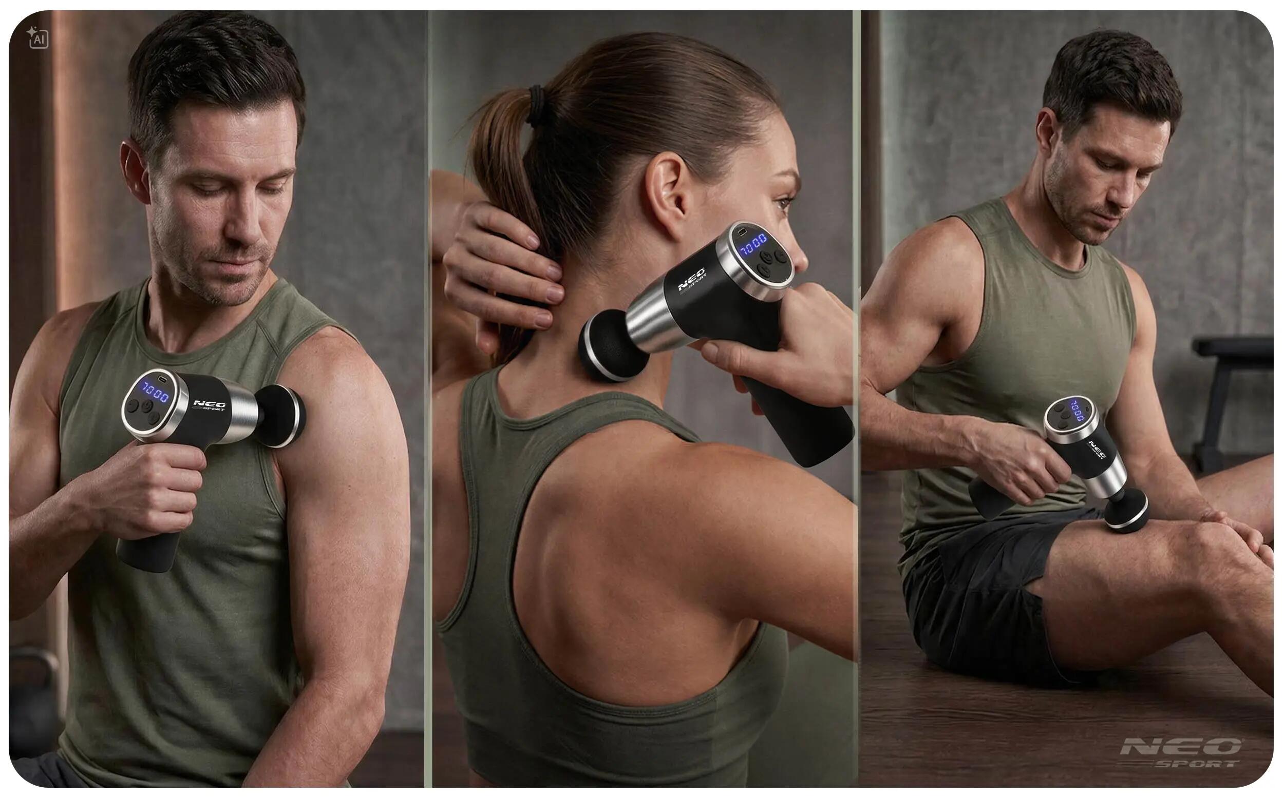 Neo-Sport Massagepistole Massagegerät 20 Geschwindigkeiten 8 Massageköpfen 3/10