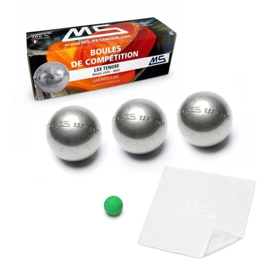 Boules de pétanque de compétition Anti Rebond - LSX LISSE INOX