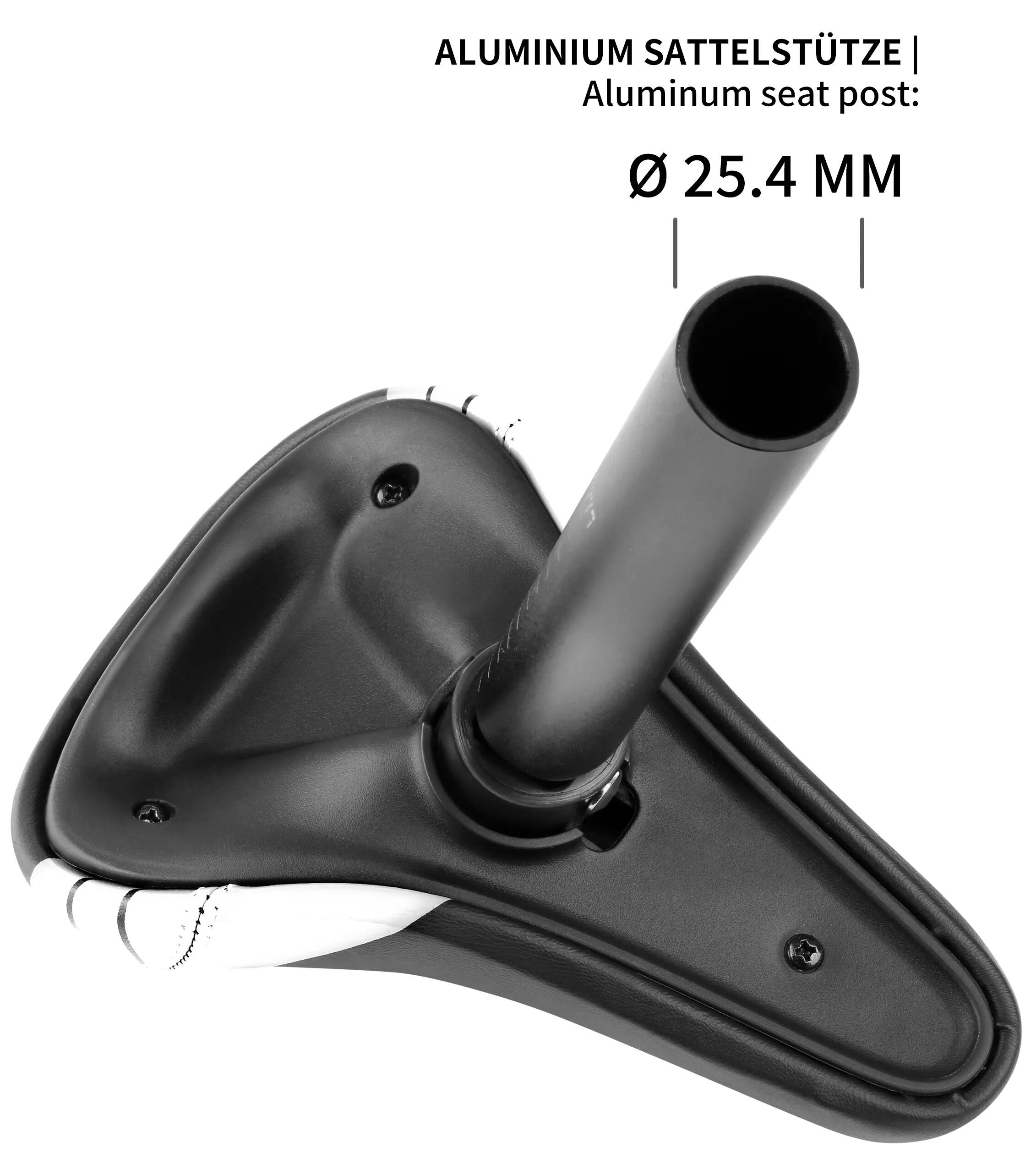 Kinderzadel 10/12/14 inch voor fiets/loopfiets alu zadelpen 25,4 mm Wit 6/7