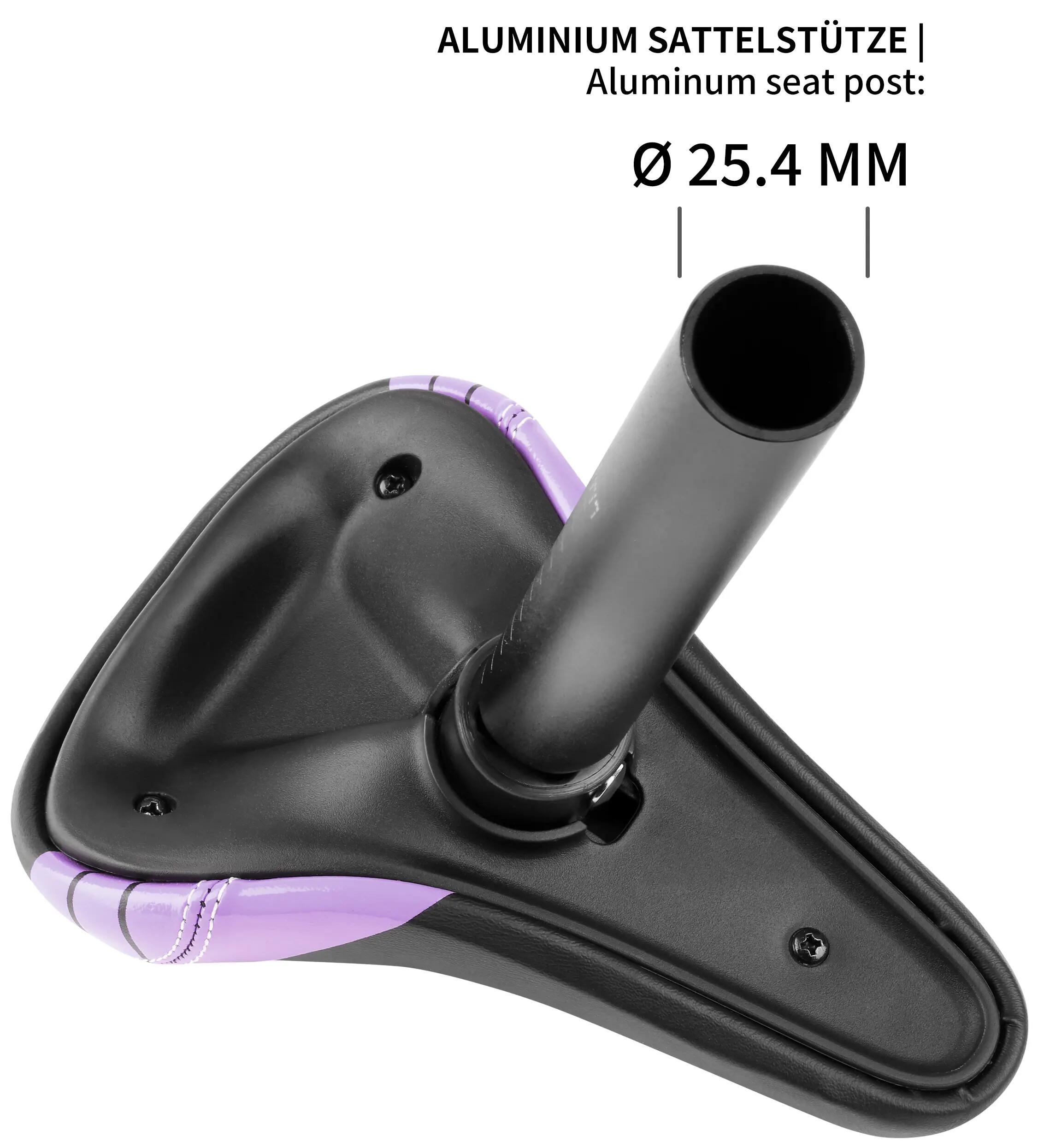 Sillín infantil 10/12/14" para bici con tija aluminio 25,4 mm Violeta 6/6