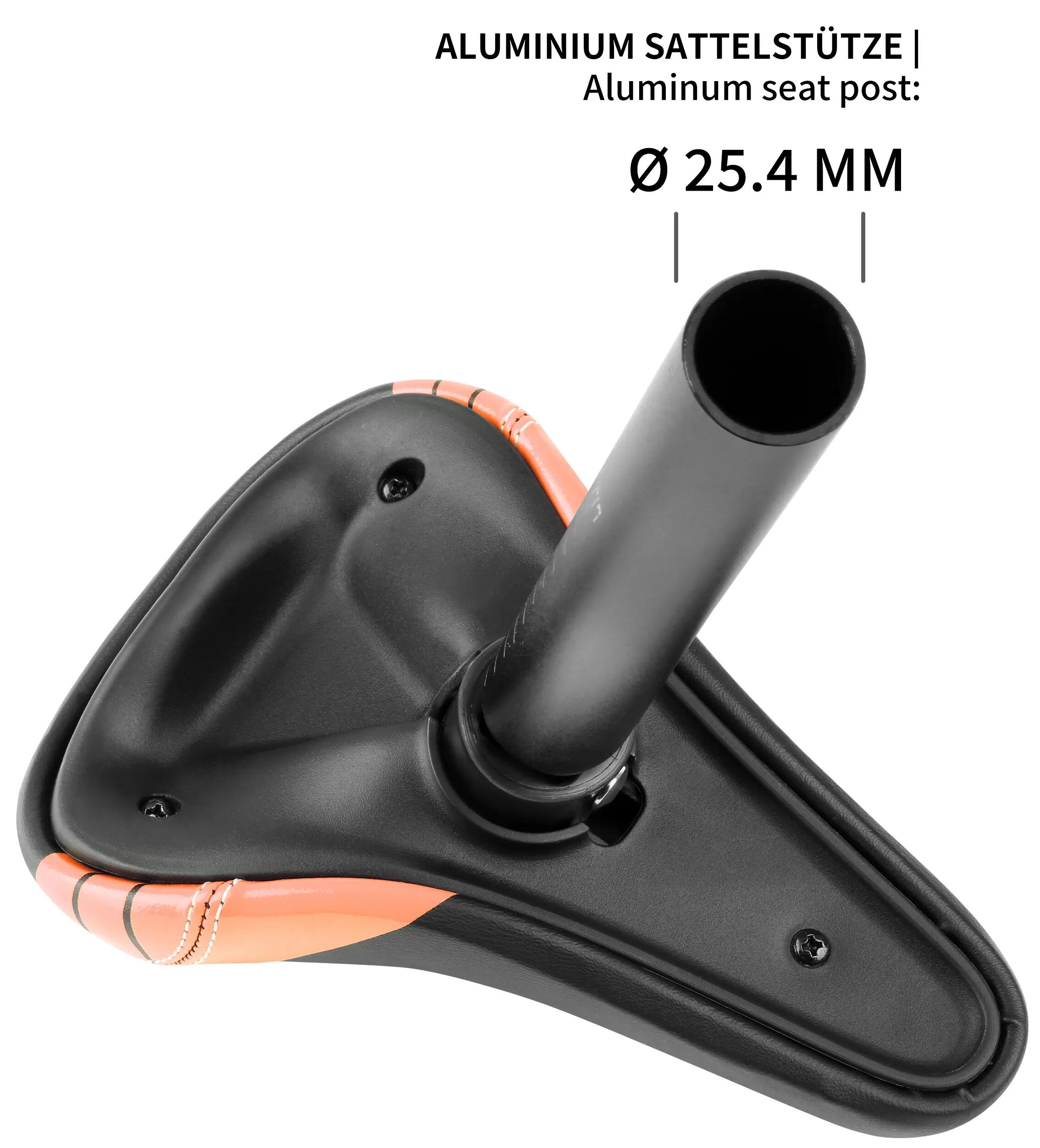 Selle enfant 10/12/14 pouces pour vélo/draisienne tige alu 25,4 mm Orange 6/7
