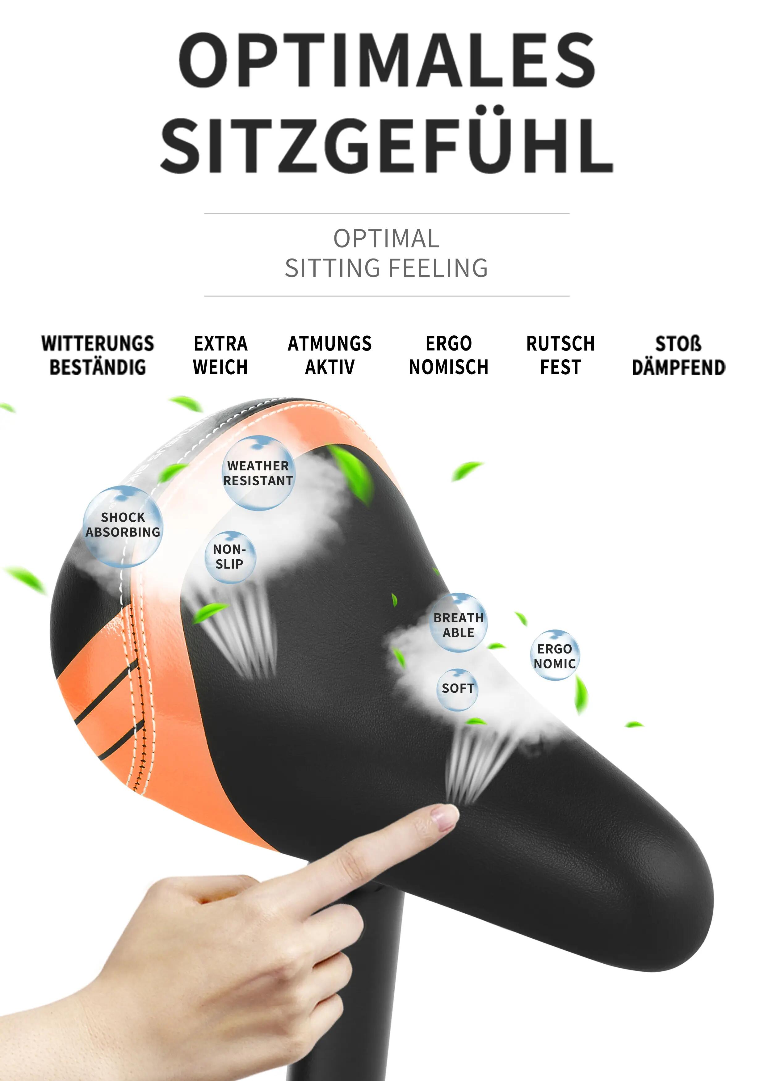 Selle enfant 10/12/14 pouces pour vélo/draisienne tige alu 25,4 mm Orange 4/7