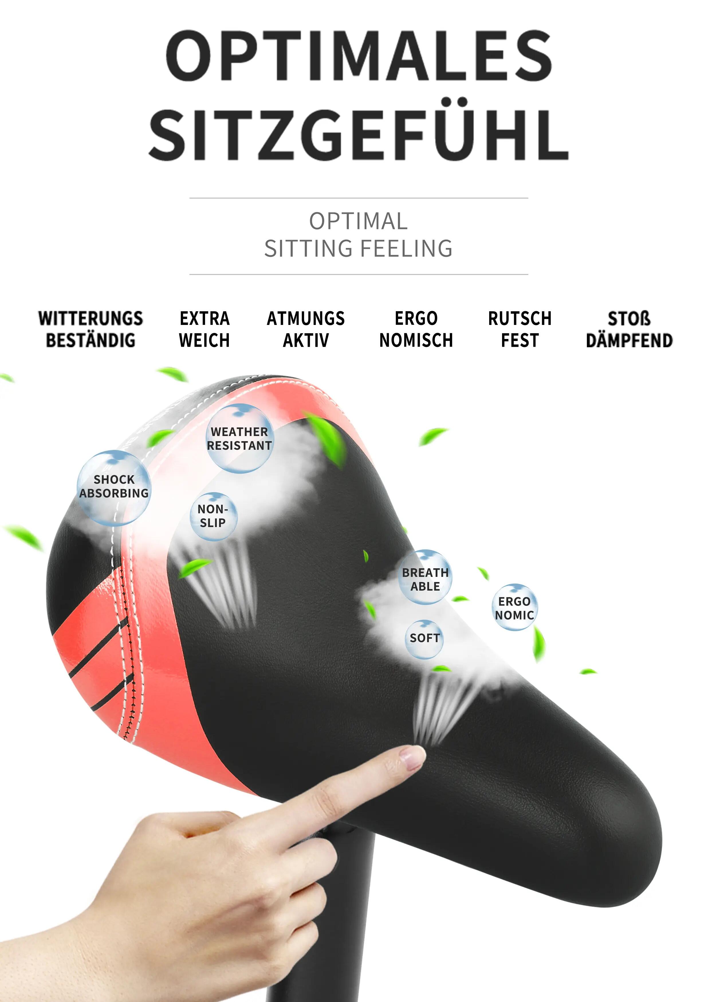 Selle enfant 10/12/14 pouces pour vélo/draisienne tige alu 25,4 mm Rouge 4/7