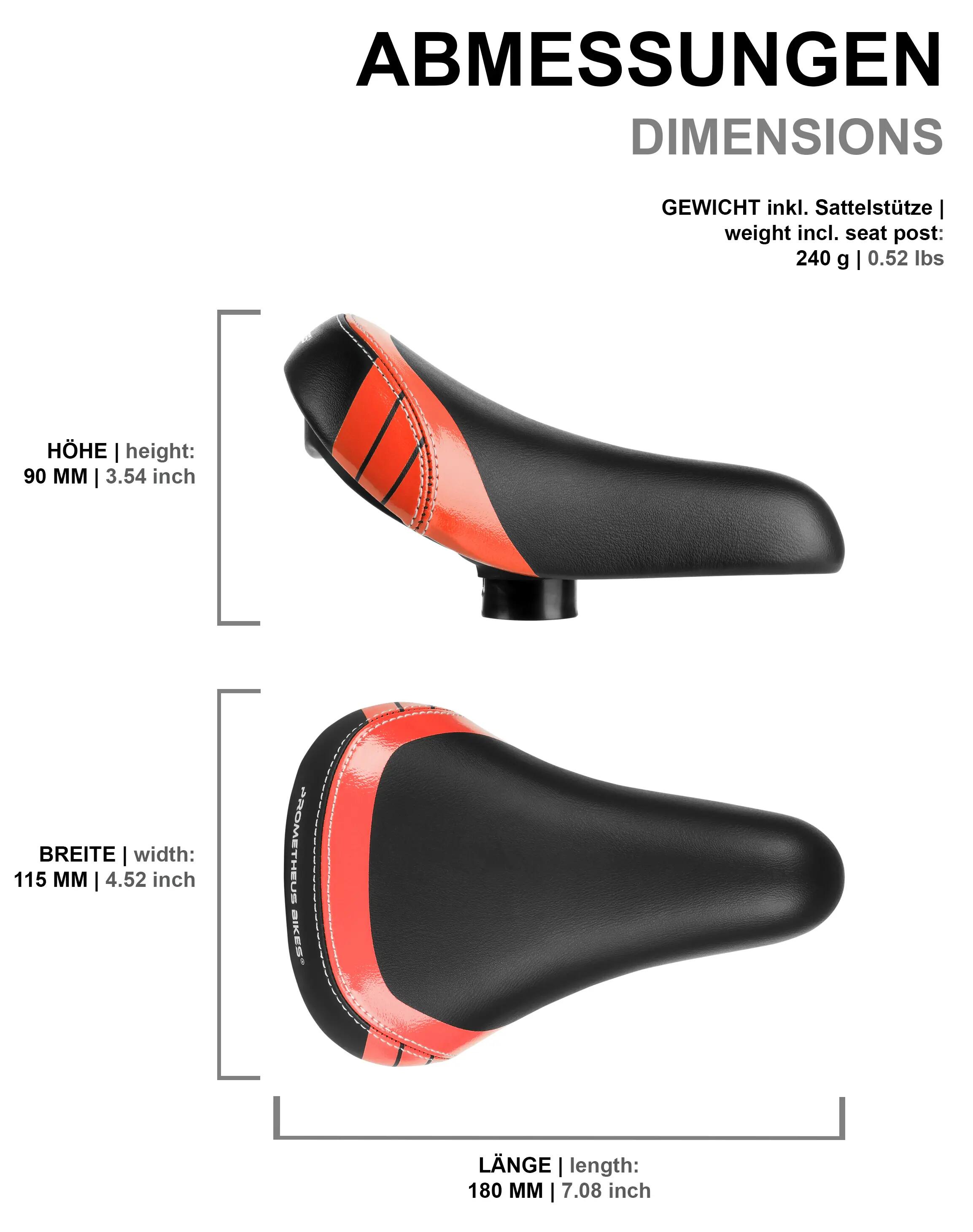 Selle enfant 10/12/14 pouces pour vélo/draisienne tige alu 25,4 mm Rouge 3/7