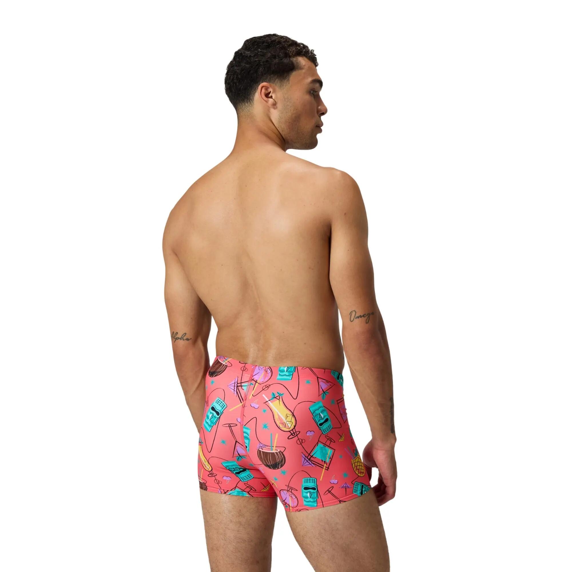 Maillot - Natation - Homme - Beachstar Print Square - Orange 3/5