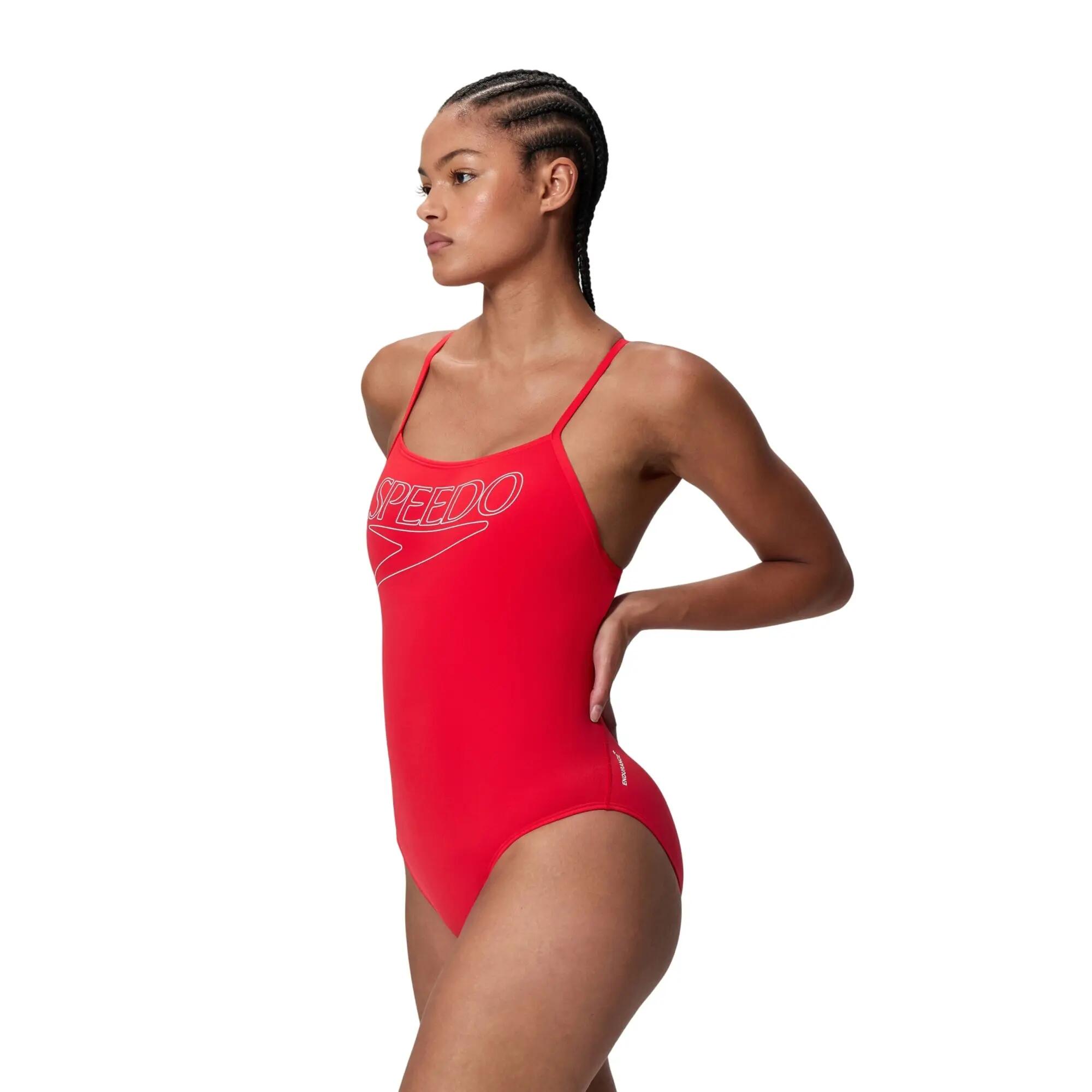 Costume Da Bagno Intero Logo Resistenza+ Bretellina Donna Speedo Rosso 5/5