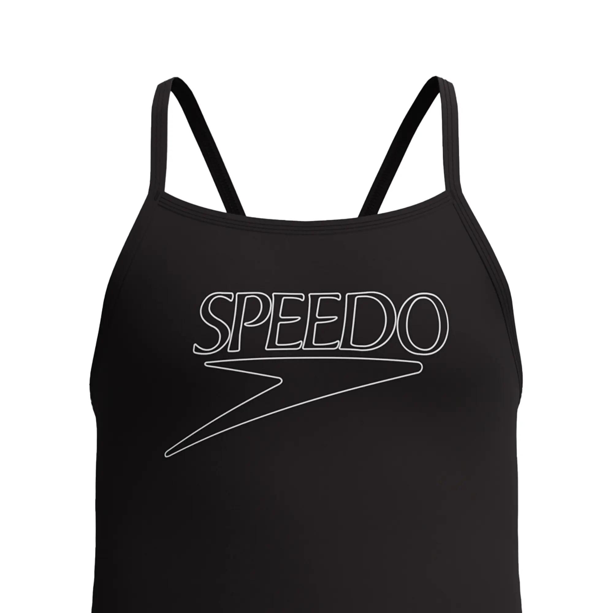 Speedo Girls Endurance+ Logo Thinstrap Swimsuit - Black - 16Y 3/3