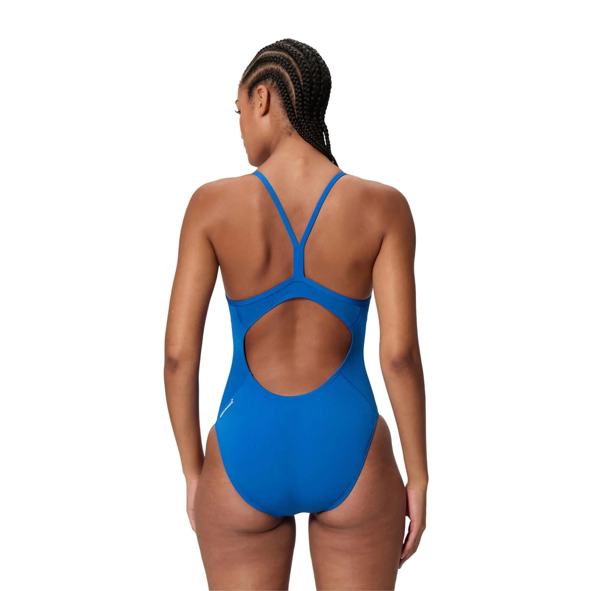 Costume da bagno Speedo da donna Endurance+ con logo e spalline sottili - Blu - 4/5
