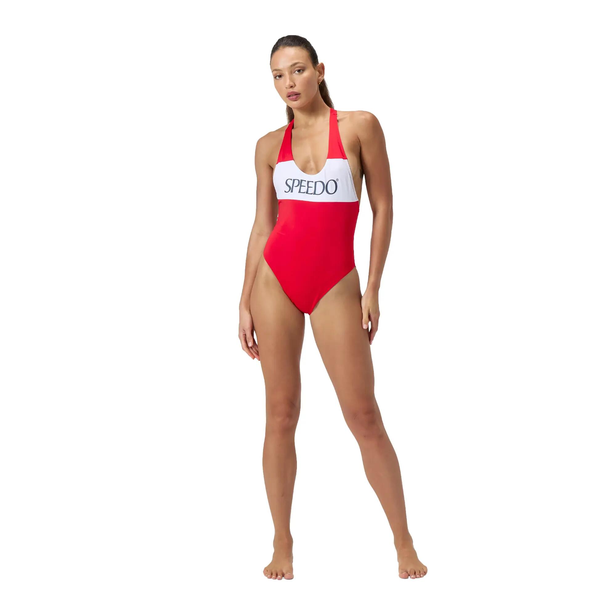 Costume Da Bagno Intero Blocchi Di Colore Logo Donna Speedo Rosso 6/6
