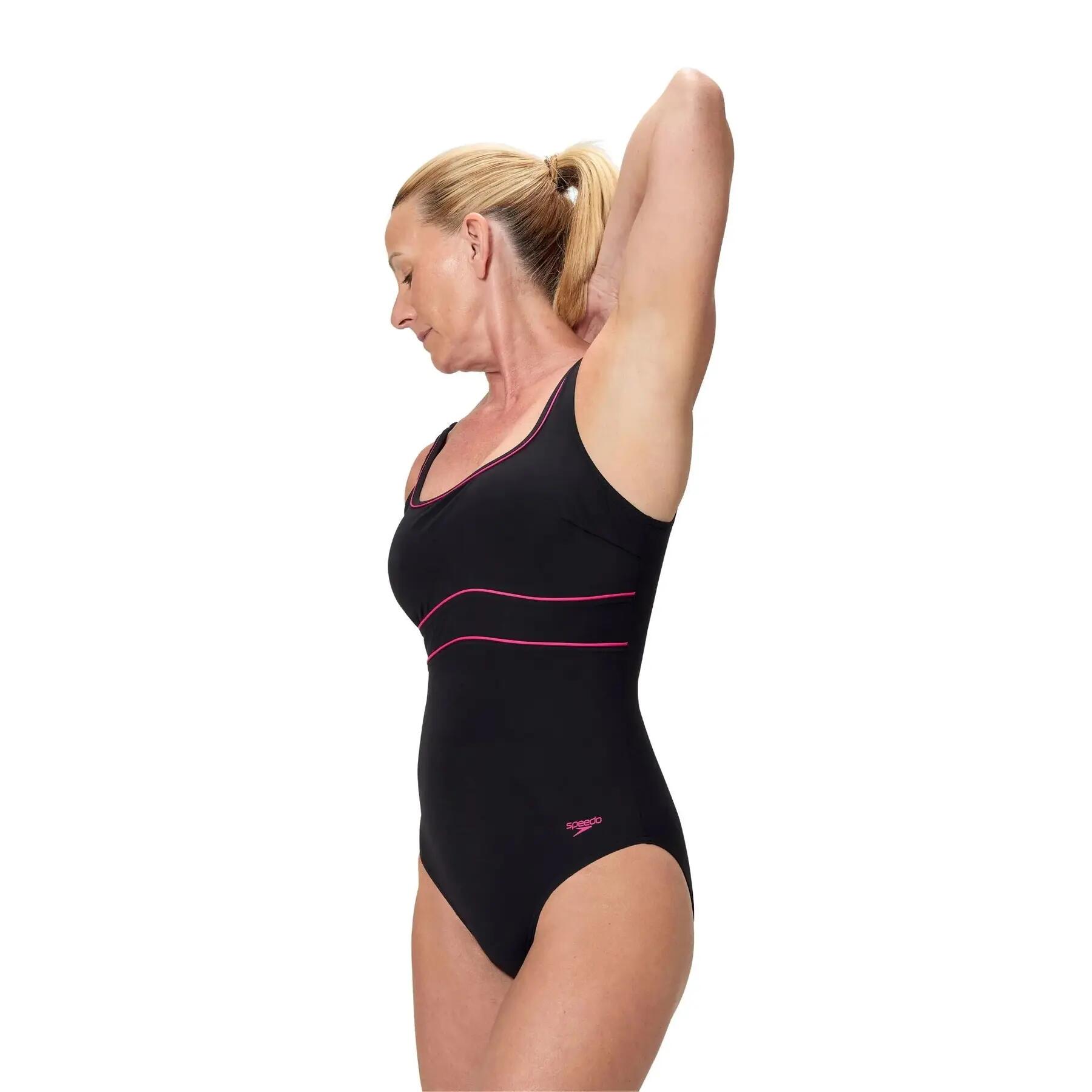 Maillot De Bain 1 Pièce Motif/style Contour ECLIPSE Femme (Noir) 6/6