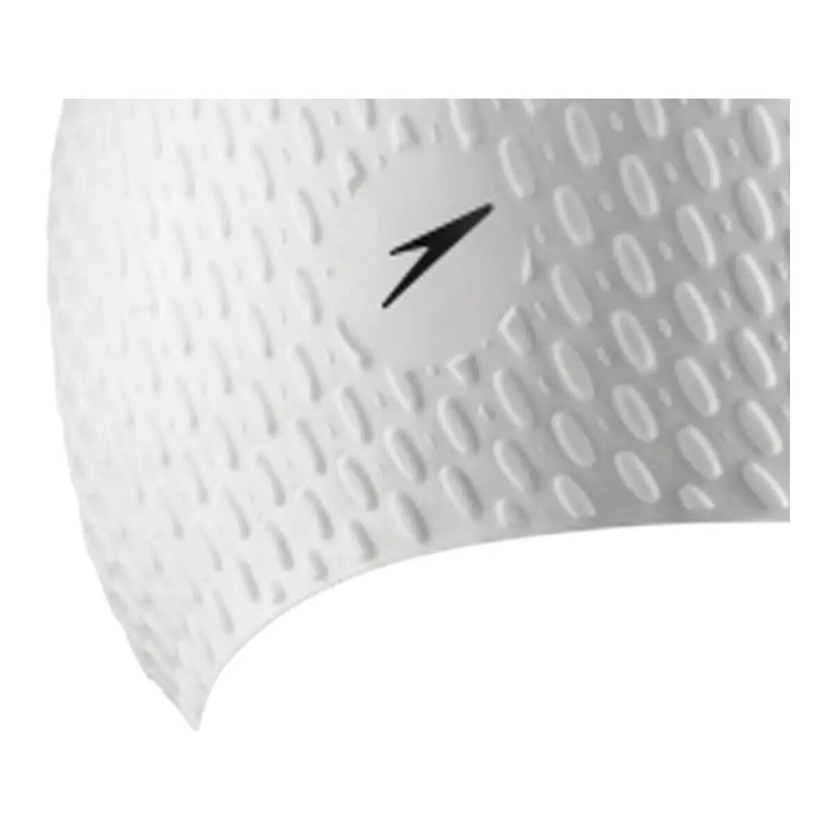 SPEEDO SILICONE BUBBLE SWIM CAP WHITE 3/3