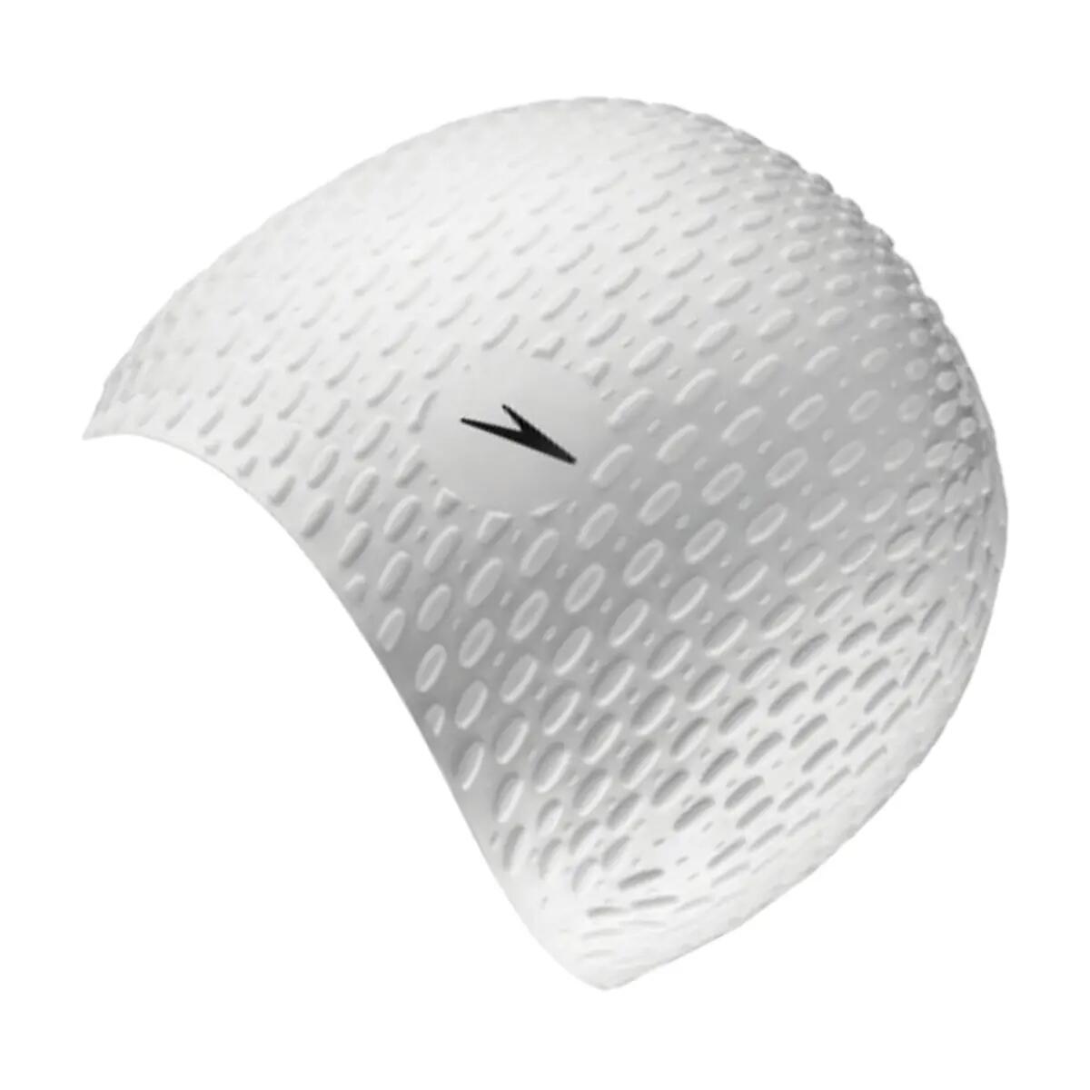 SPEEDO SILICONE BUBBLE SWIM CAP WHITE 2/3