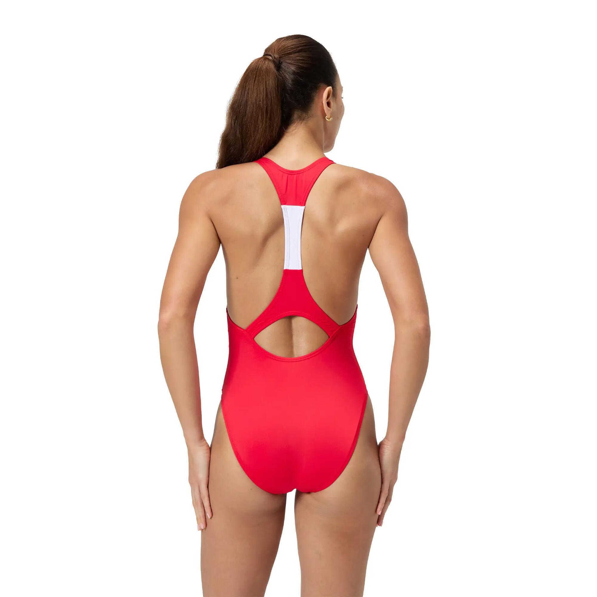 Costume Da Bagno Intero Blocchi Di Colore Logo Donna Speedo Rosso 4/6